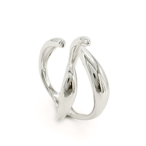 Rings of design open style claw in smooth silver