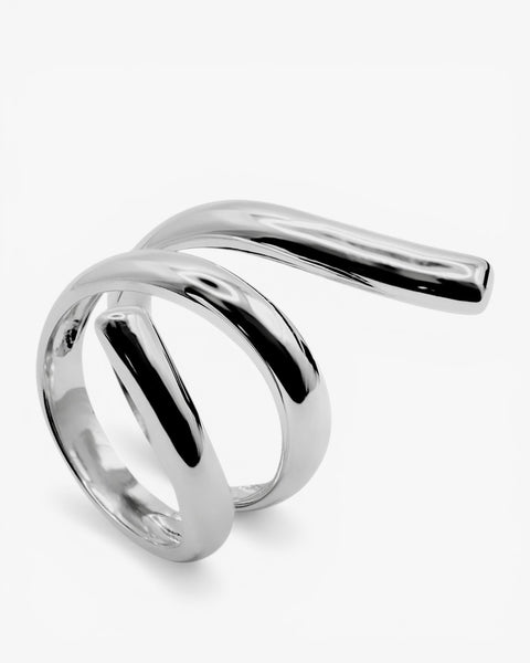 Grandes bagues en argent à motif en spirale