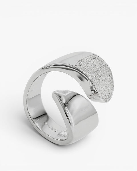 Anillos grandes diseño abierto irregular con circonitas