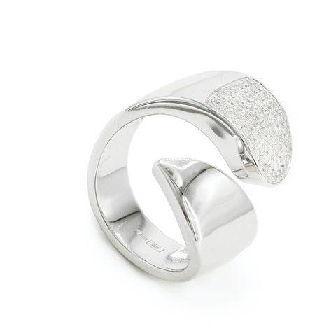 Anillos grandes diseño abierto irregular con circonitas