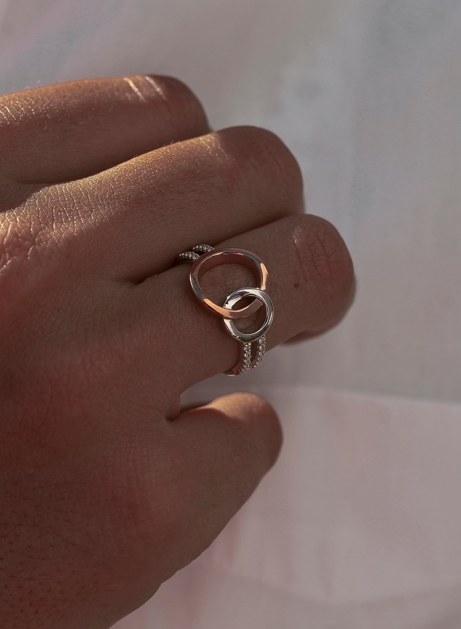 Silverzirconias Rings design double circle two tone