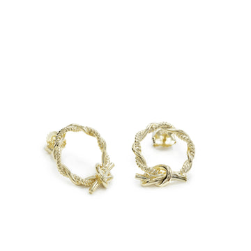 Pendientes originales plata estilo aro entrelazados con nudo