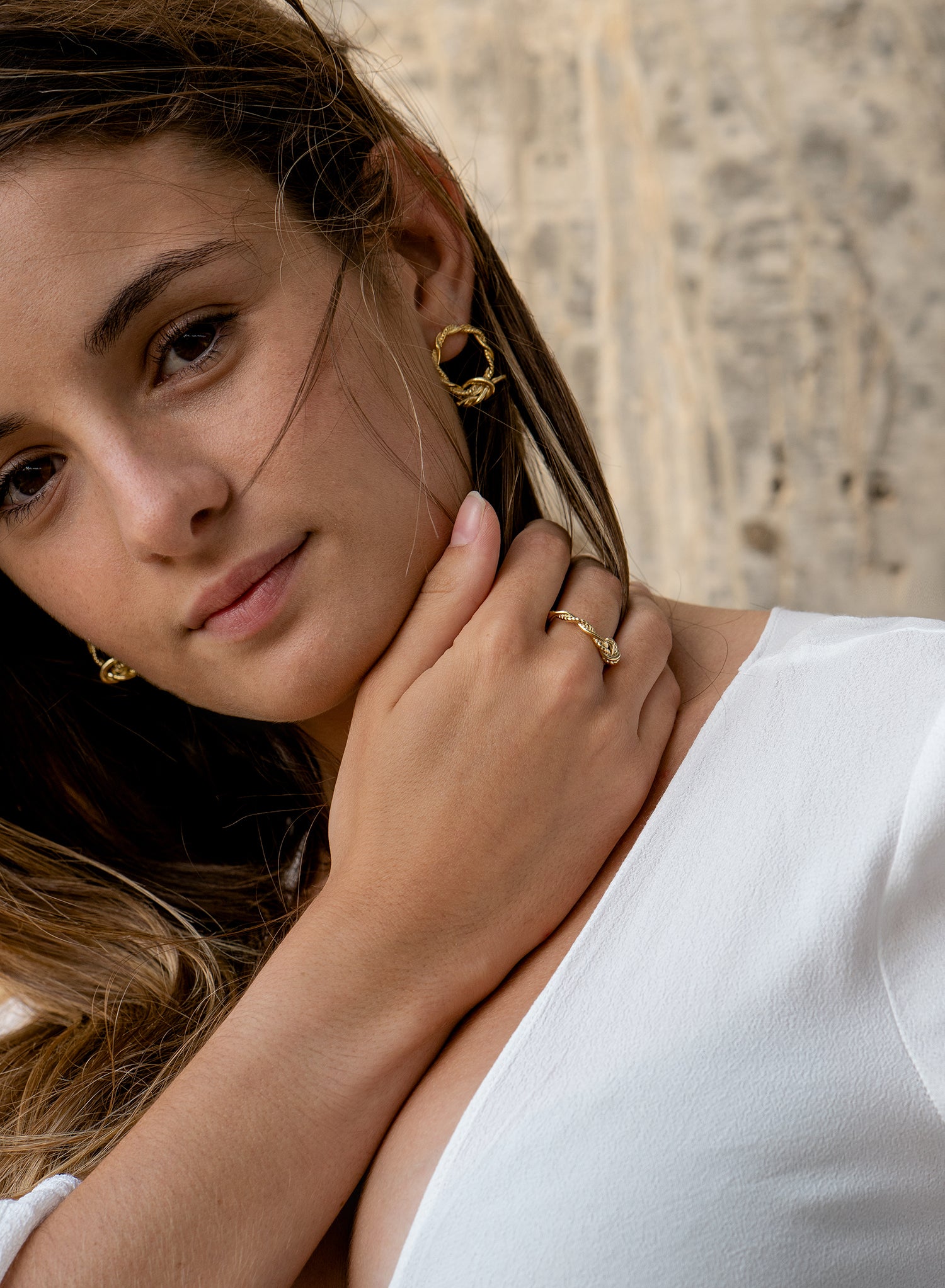 earrings original silver style hoop intertwined with knot