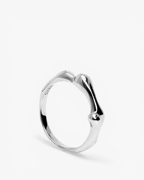Anillos de diseño de plata lisa diseño líquido
