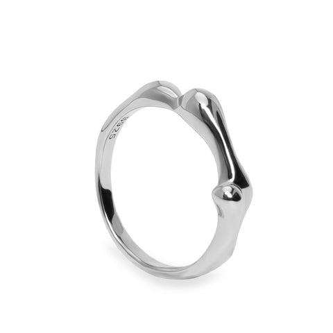 Anillos de diseño de plata lisa diseño líquido