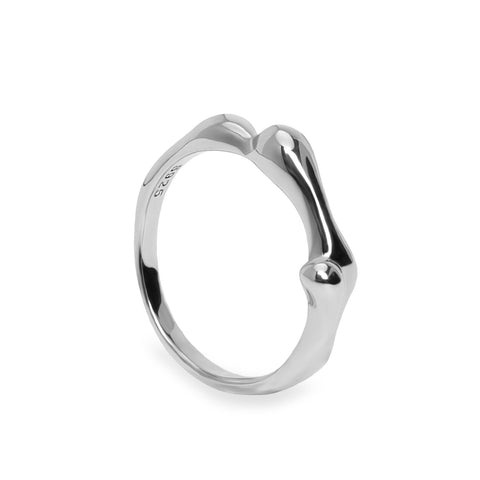 Anillos de diseño de plata lisa diseño líquido