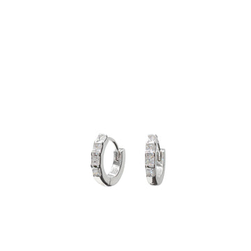 Pendientes aros muy pequeños diseño circonitas talla princesa