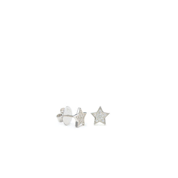 Pendientes pequeños plata brillantes silueta estrella
