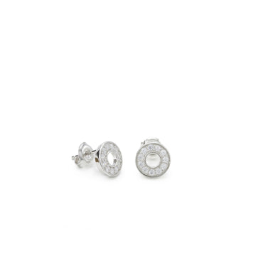Pendientes pequeños brillantes diseño de círculo y circonitas