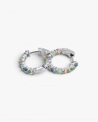 Pendientes aros pequeños formados por gemas en tonos cálidos