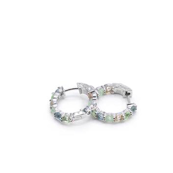 Pendientes aros pequeños formados por gemas en tonos cálidos