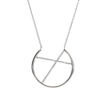 Colgante brillante diseño de doble raíl de circonitas