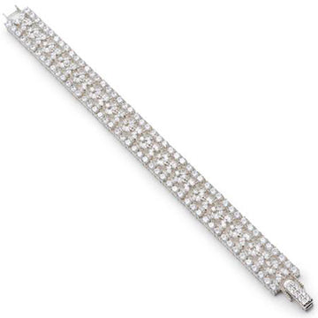 Silver riviere bracelet with white cubic zirconia rails in different sizes