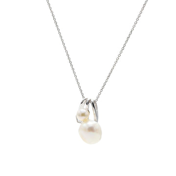 Colgante perlas en plata triple rail