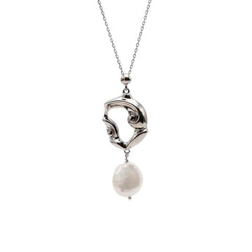 Colgante perlas en plata mujer diseño liquido