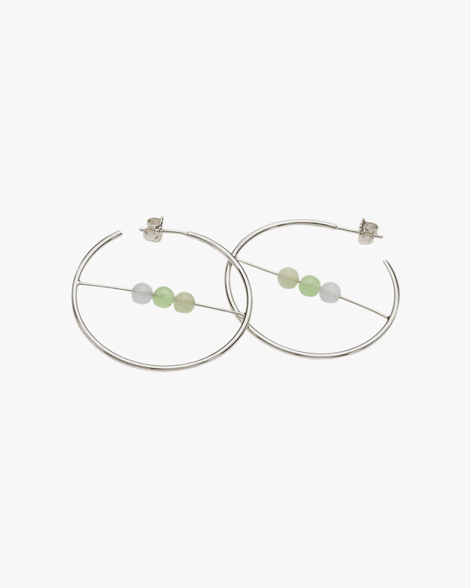 Pendientes aro originales diseño barra central con tres cuarzos adamantinos