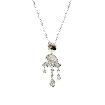 Collares plata originales diseño charms de nubes y gotas