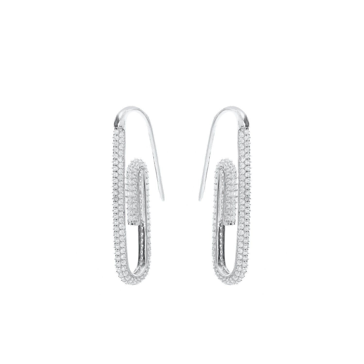 Boucles d'oreilles originaux design de clip avec zircons