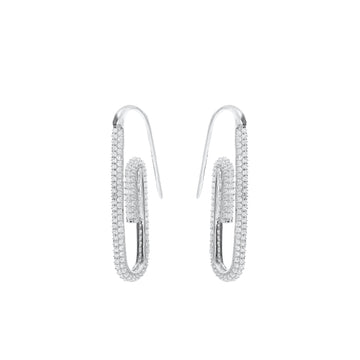 Pendientes originales diseño de clip con circonitas