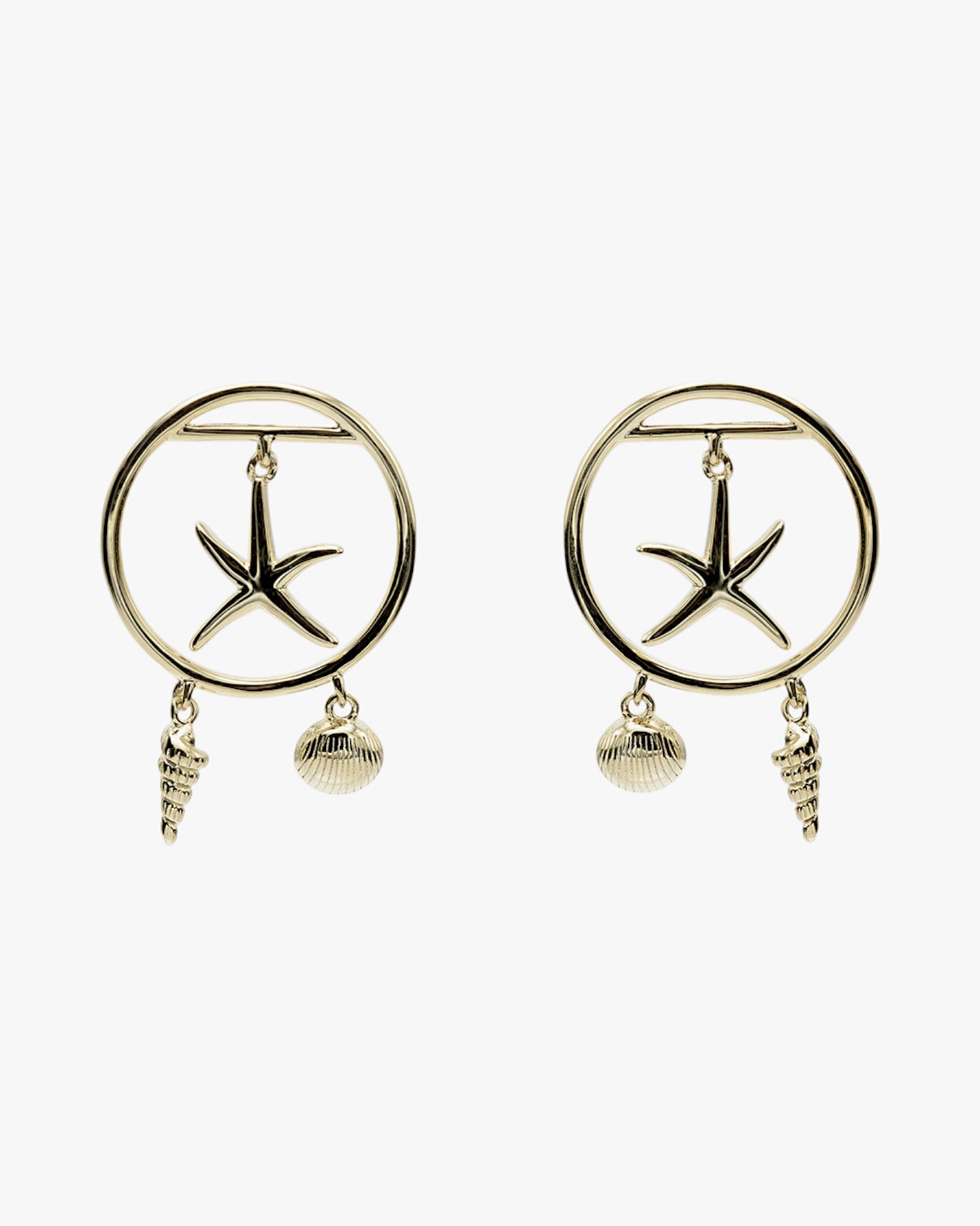 Pendientes con colgantes triple motivo diseño marino