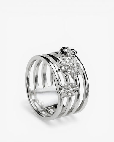 Anillos anchos de plata diseño naturaleza