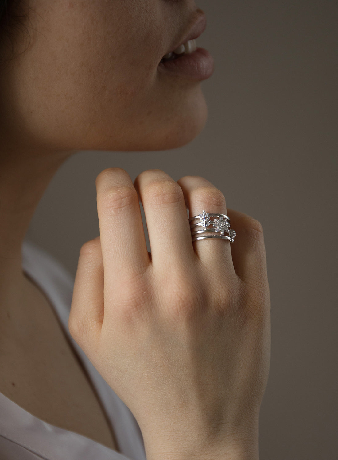 Anillos anchos de plata diseño naturaleza