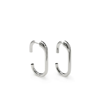 Pendientes aro de plata originales diseño ovalado y abierto