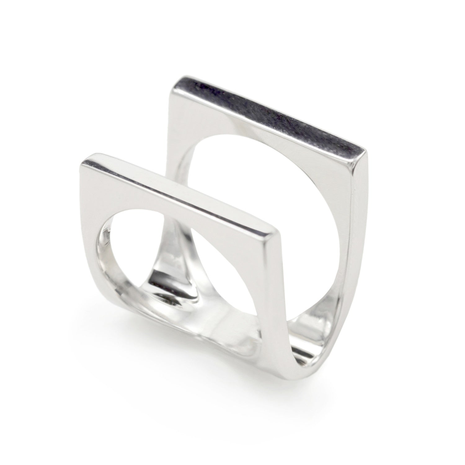 Anillos de diseño doble  cuadrado y liso