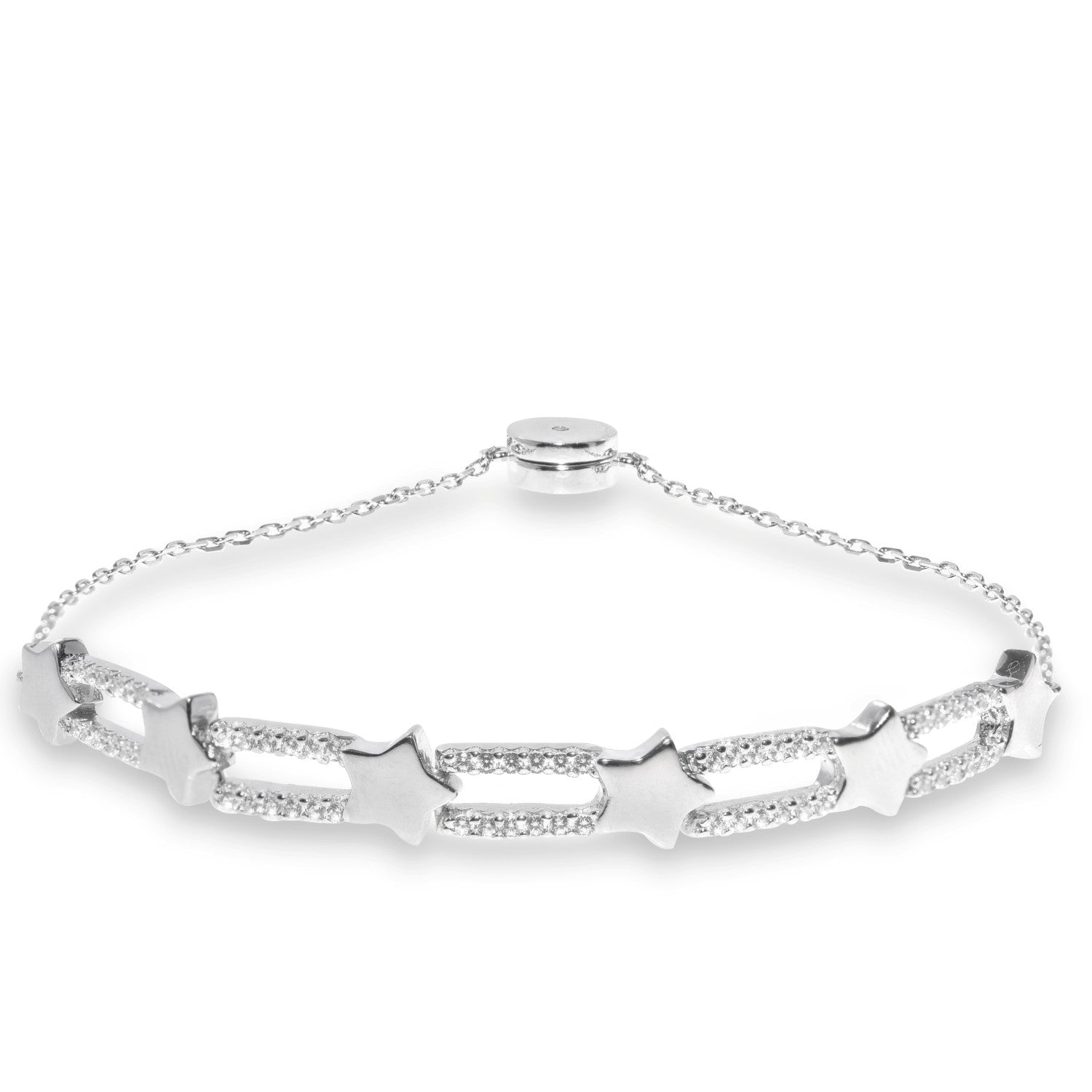 Pulseras finas de plata diseño dos raíles con estrella