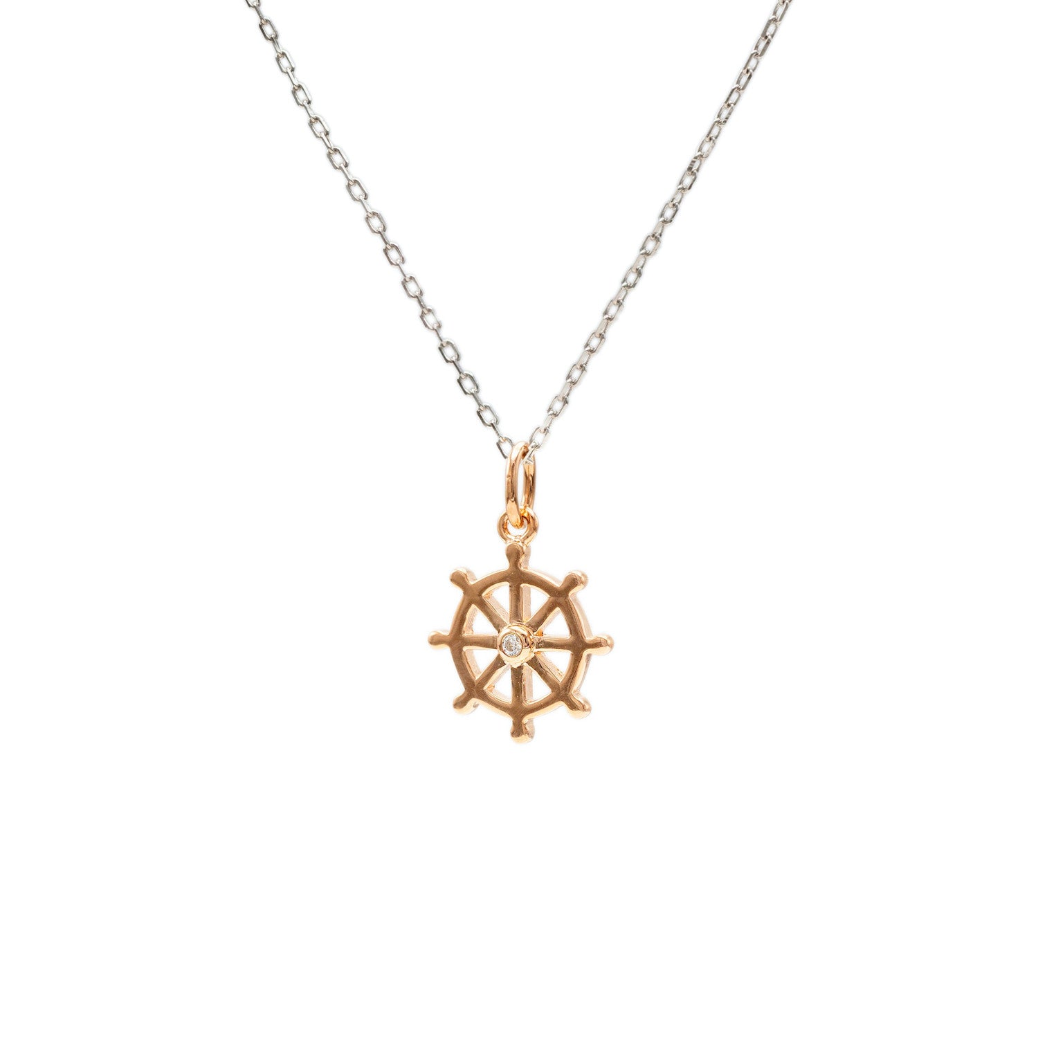 Colgantes pequeños de plata diseño timón