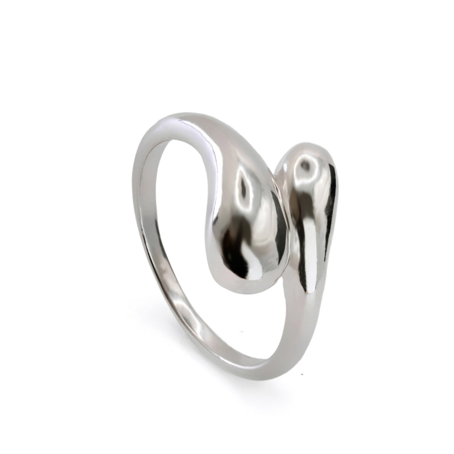 Anillos de diseño de plata diseño de doble gota