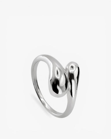 Anillos de diseño de plata diseño de doble gota