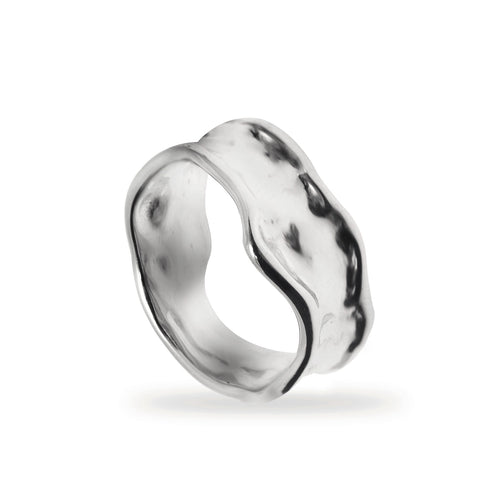 Anillos de diseño ancho irregular líquido