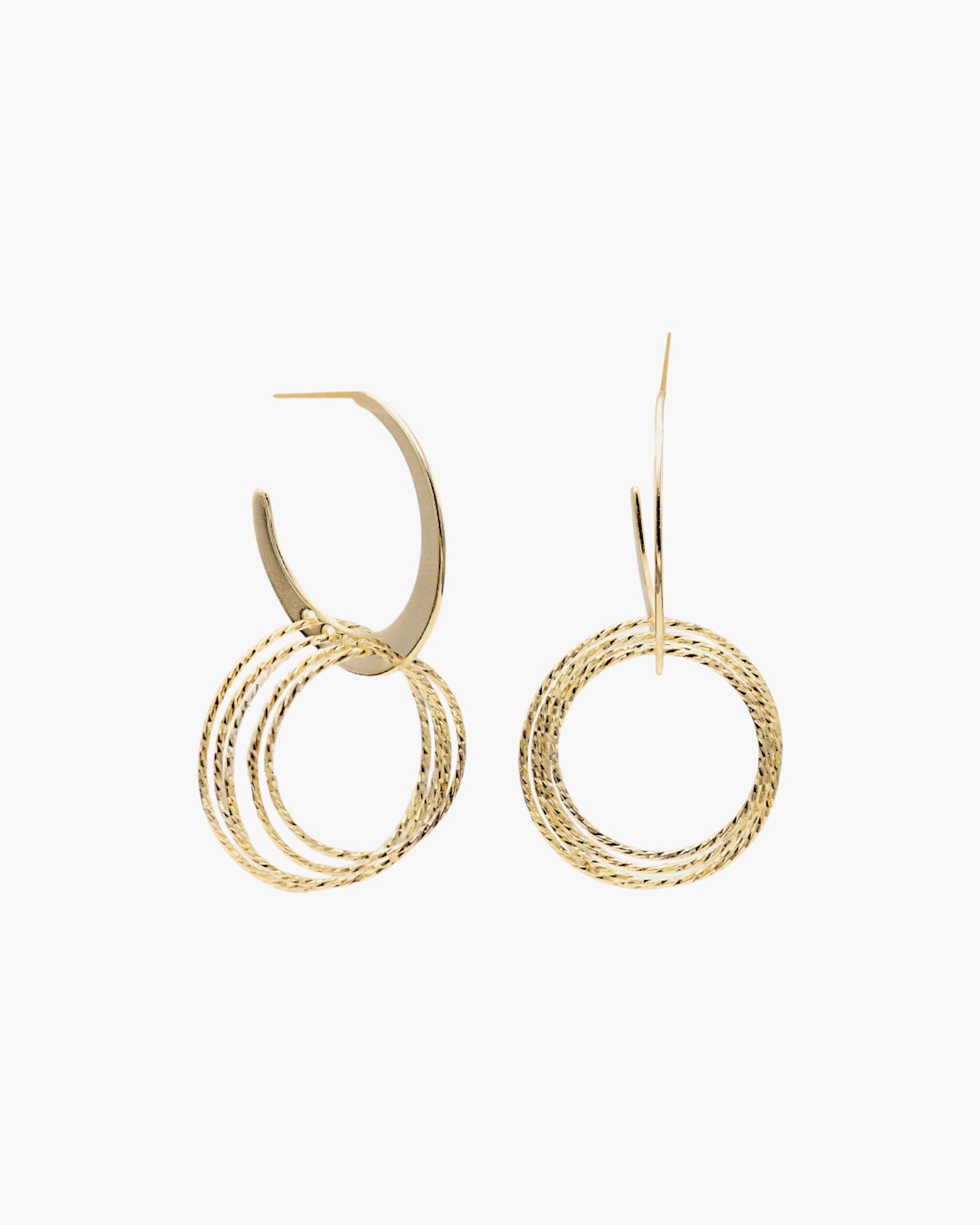 Pendientes aros con colgantes motivo múltiples anillas