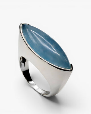 Anillos con piedras tono azul aventurina de plata