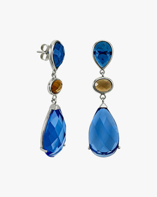 Pendientes de piedras de colores diseño lágrima tono azurita