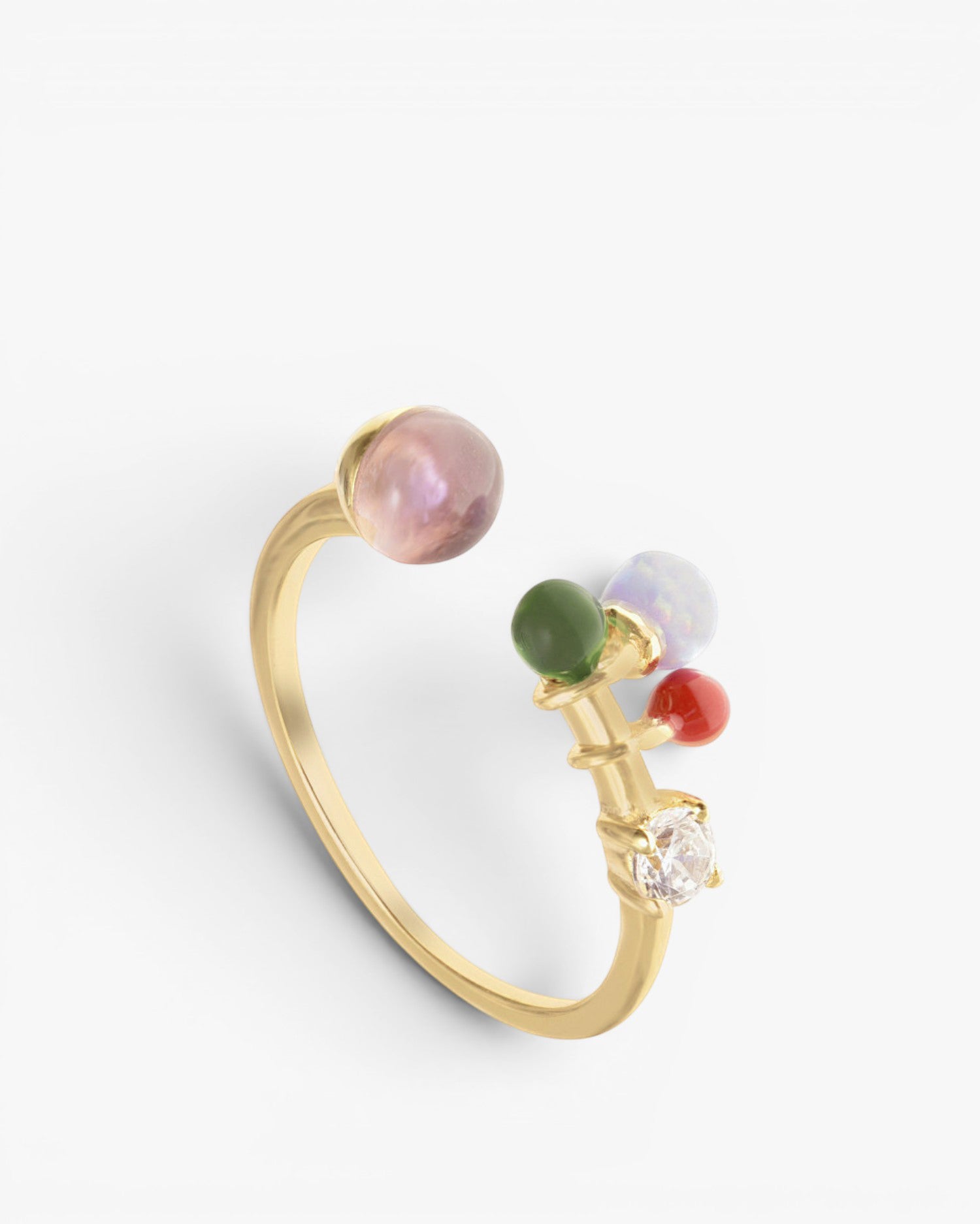 Anillos finos de plata diseño semi abierto en oro