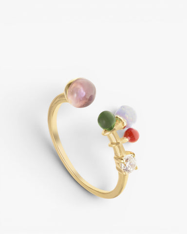 Anillos finos de plata diseño semi abierto en oro