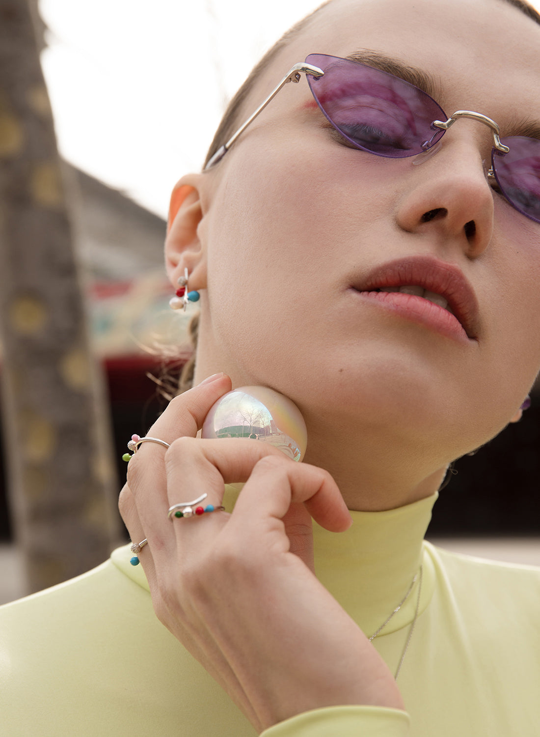 Anillos finos de plata diseño de esmalte con circonita
