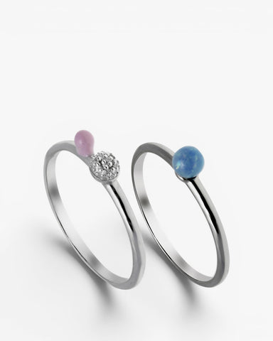 Anillos finos dobles diseño molecular