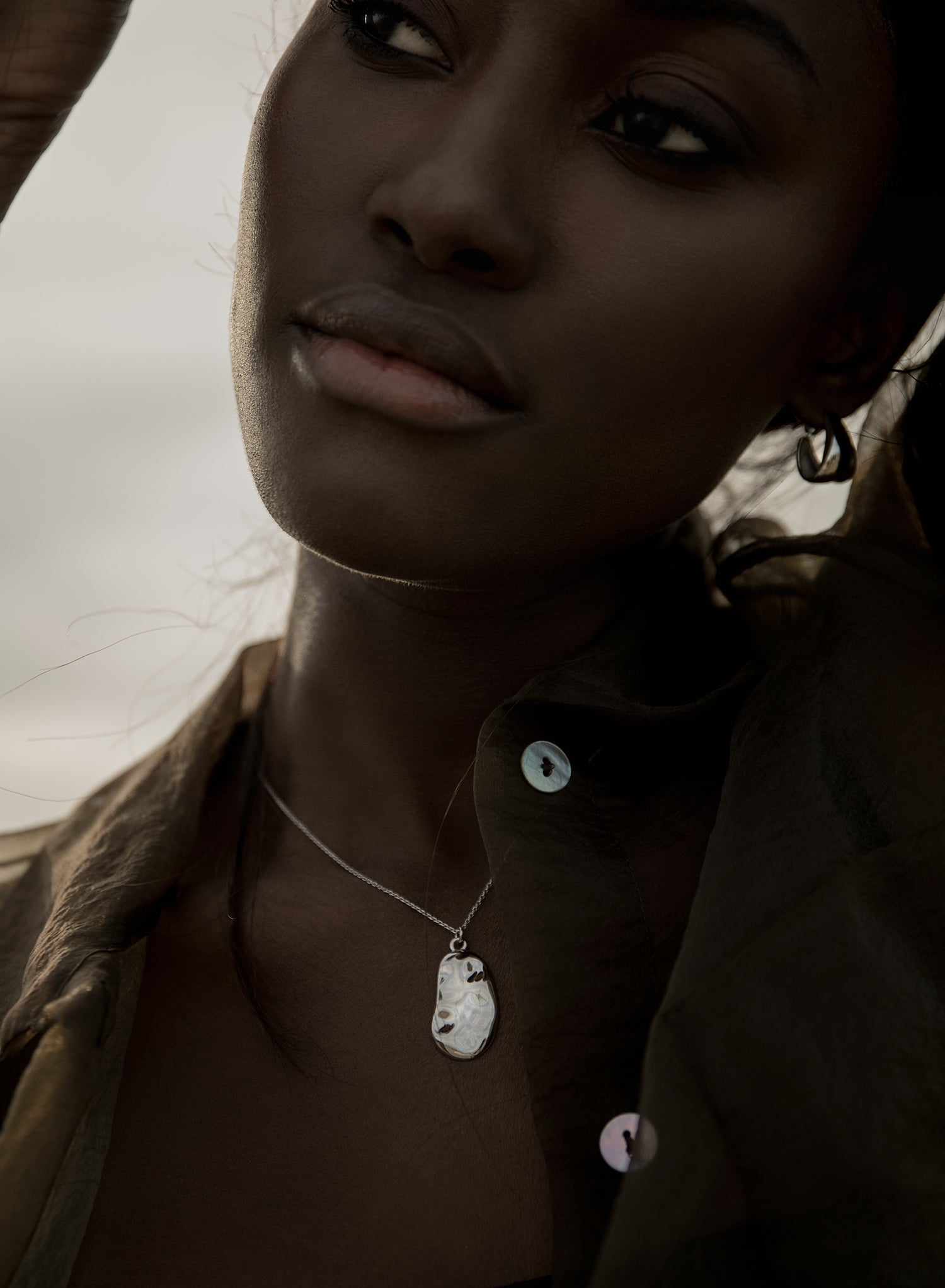 Silver pendants original design regular concave