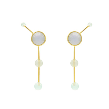 Pendientes originales diseño palillo con cuarzos adamantinos