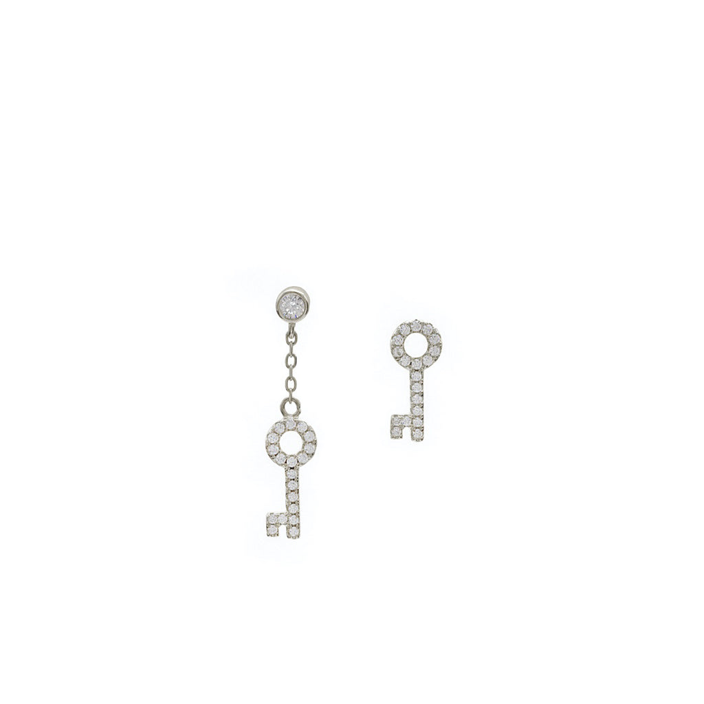 deuxìeme boucle argent avec breloque de de  et zircons