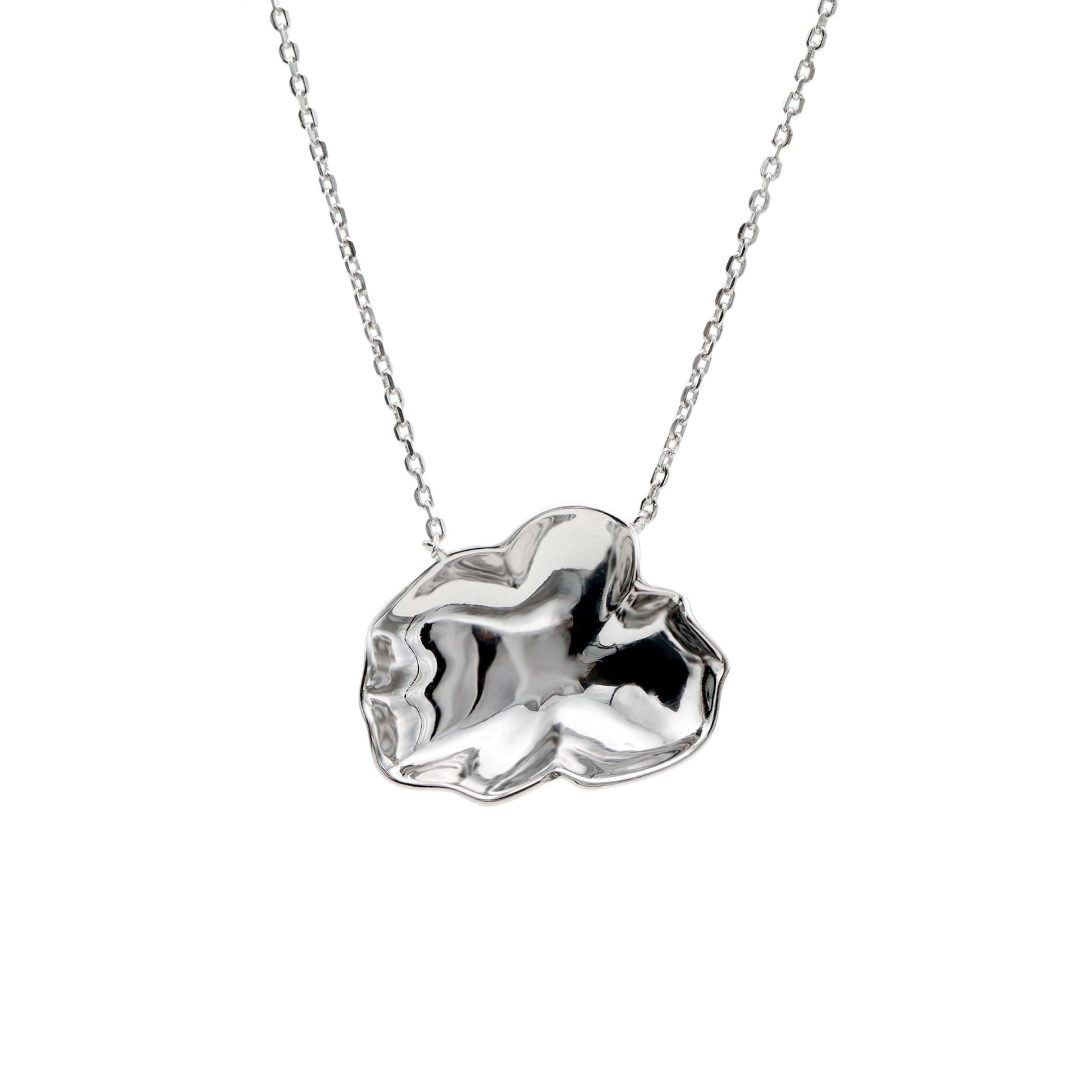 Original silver necklaces with a convex circular design