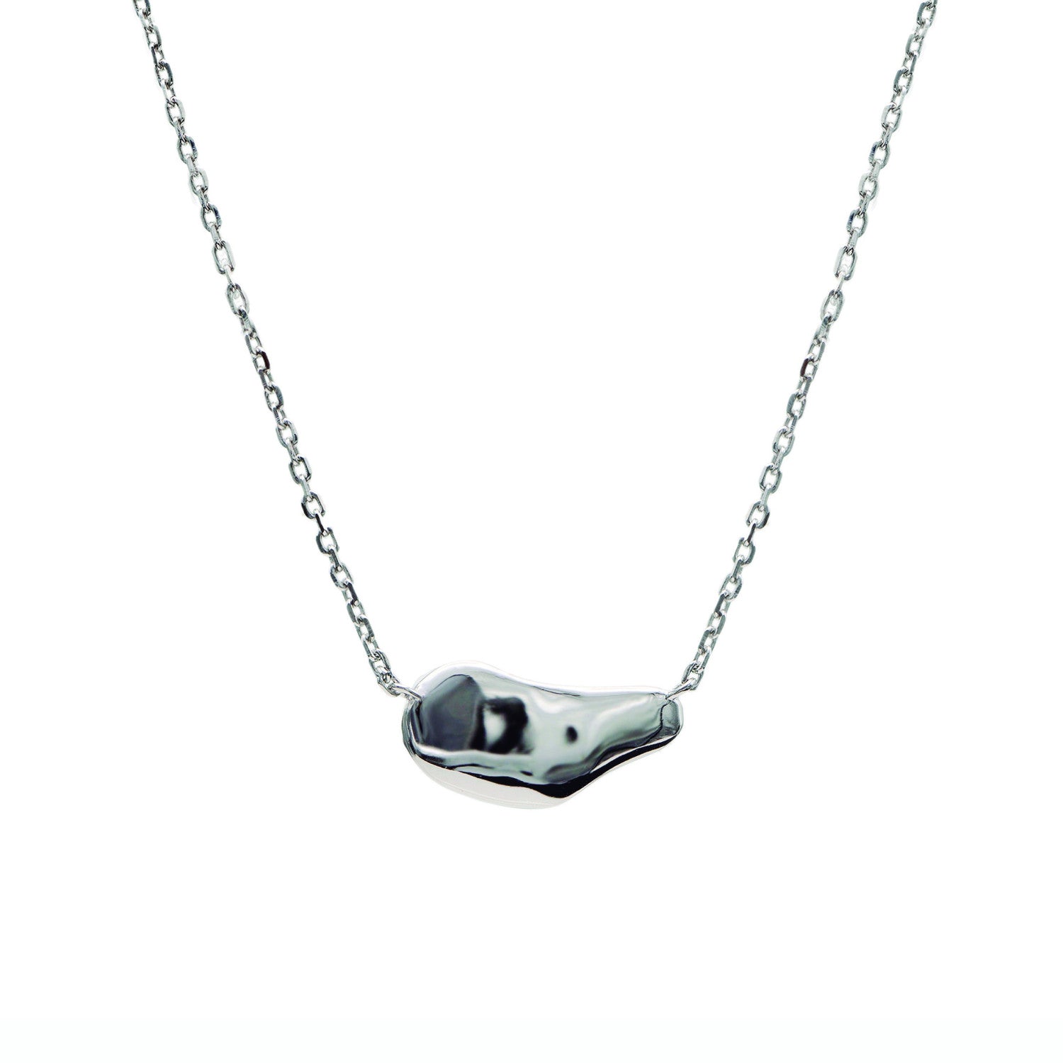 Colliers originaux en argent avec motif liquide horizontal