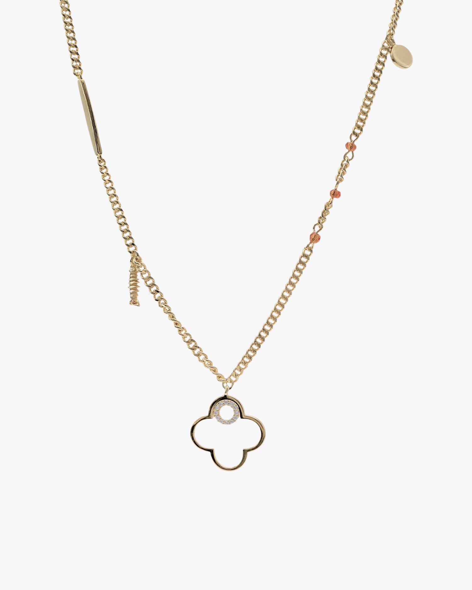 Collares con colgantes diseño charm central de flor