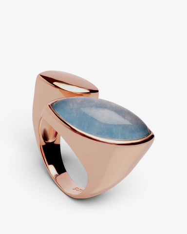 Large rings with natural stones, open design