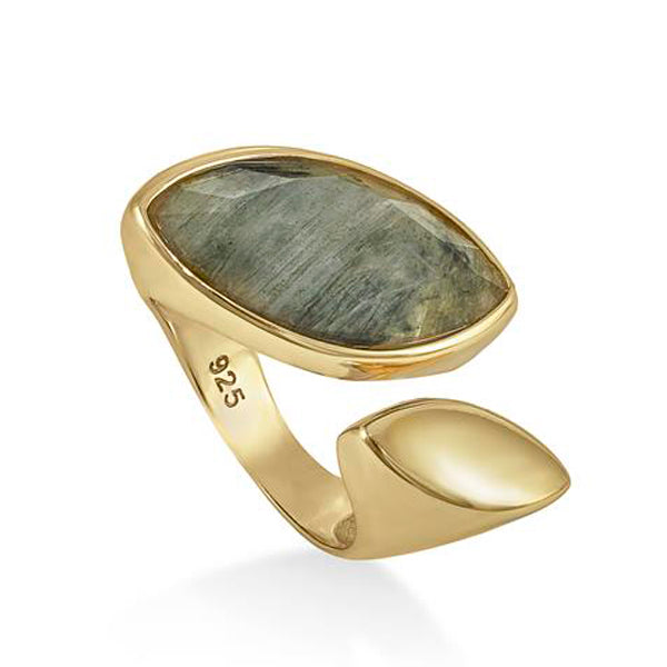 Large rings with semiprecious stones, open design