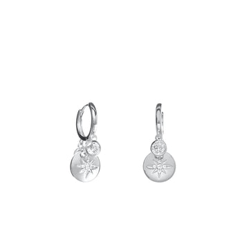 Pendientes con colgantes de plata diseño destello y circonita