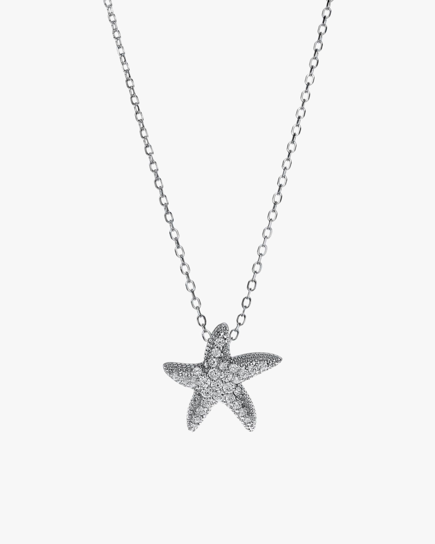 Colgante brillante de plata motivo estrella de mar